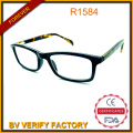 PC Black Frame Reading Glasses with Cp Demi Color Temple Manufacturer R1584